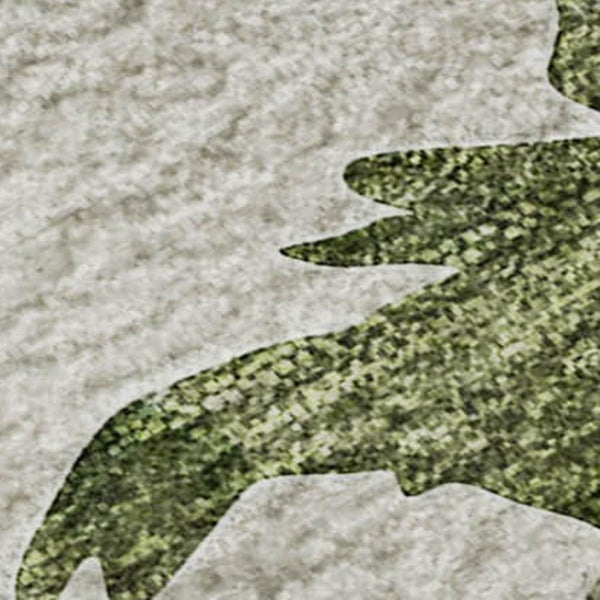 HomeRoots 8' X 10' Stylish Taupe Green & Gray Animal Print Area Rug - Washable, UV Protected & Durable! 646449