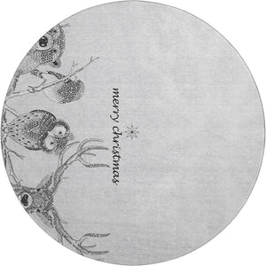 HomeRoots 8' Gray and Ivory Animal Print Washable Round Rug - Stylish, Durable, UV-Protected & Easy-Clean Design 646460
