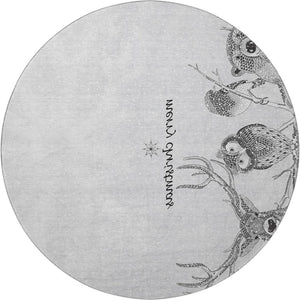 HomeRoots 8' Gray and Ivory Animal Print Washable Round Rug - Stylish, Durable, UV-Protected & Easy-Clean Design 646460