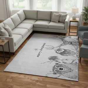 HomeRoots 9' X 12' Gray And Ivory Animal Print Area Rug - Washable, UV-Protected, Perfect for Busy Homes! 646462