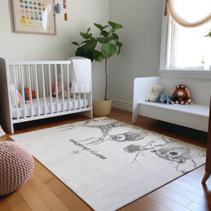 HomeRoots 10' X 14' Stylish Gray and Ivory Animal Print Area Rug - Washable, UV-Protected, Durable Design 646463