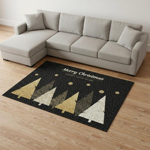 HomeRoots 8' X 10' Stylish Midnight Gold & Ivory Polka Dot Washable Area Rug with UV Protection & Durability 646467