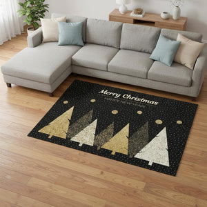 HomeRoots 9' X 12' Polka Dot Midnight Gold & Ivory Area Rug – Washable, UV Protected, Perfect for Busy Homes! 646468