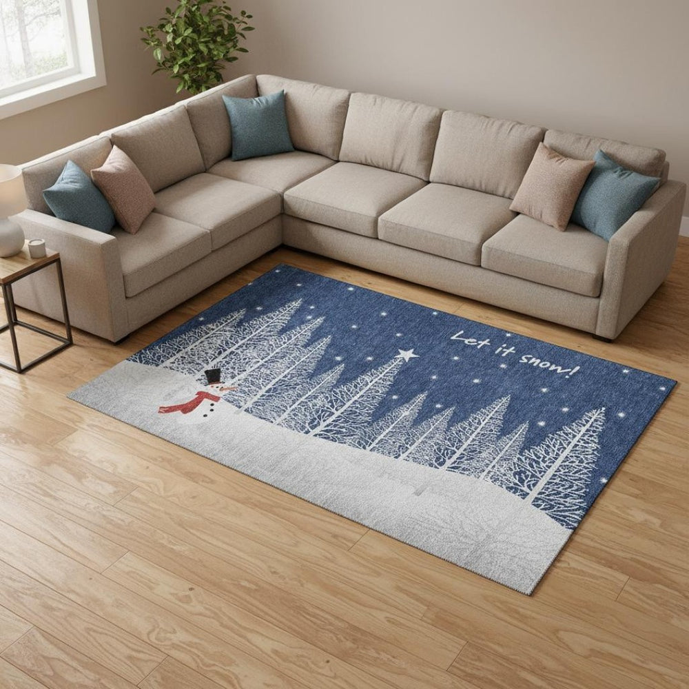 HomeRoots 8' X 10' Washable Botanical Leaves Area Rug – Durable, Stain Resistant, UV Protected for Busy Homes 646473