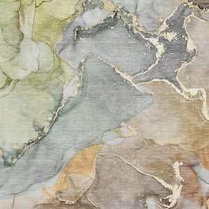HomeRoots 5' X 8' Beige and Taupe Abstract Area Rug - Durable, Washable with UV Protection for Modern Homes 646478