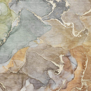 HomeRoots 8' X 10' Beige and Taupe Abstract Area Rug - Washable, Stain Resistant, UV Protected for Modern Homes 646480