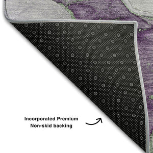HomeRoots 10' X 14' Green And Gray Abstract Washable Area Rug - Durable, Stylish, UV Protected for Modern Homes 646494