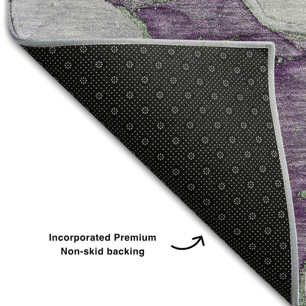 HomeRoots 10' X 14' Green And Gray Abstract Washable Area Rug - Durable, Stylish, UV Protected for Modern Homes 646494