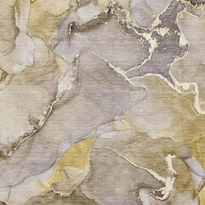 HomeRoots 5' X 8' Modern Abstract Taupe & Gray Washable Area Rug with UV Protection for Home Durability 646502
