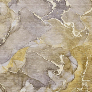 HomeRoots 8' X 10' Contemporary Taupe & Gray Abstract Area Rug – Washable, UV Protected, Stain Resistant Design 646504