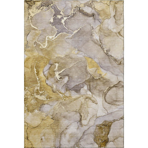 HomeRoots 10' Taupe and Gray Abstract Washable Area Rug - UV Protected, Durable for High-Traffic Spaces! 646506
