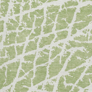 HomeRoots 5' X 8' Contemporary Fern Green & Ivory Abstract Area Rug - Washable, UV-Protected, Durable Design 646508