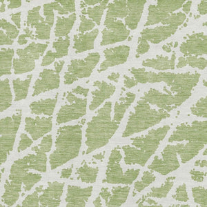 HomeRoots 8' X 10' Fern Green & Ivory Abstract Area Rug - Washable, UV Protected, Durable for High-Traffic Spaces 646510