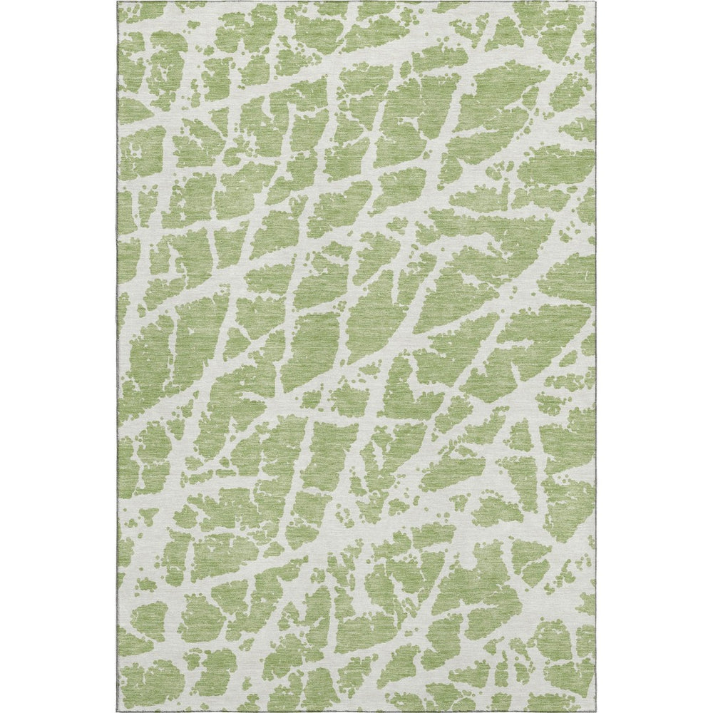 HomeRoots 10' Fern Green & Ivory Abstract Area Rug – Washable, UV-Protected, Perfect for High-Traffic Spaces! 646512
