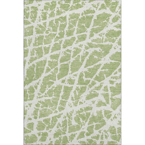 HomeRoots 10' Fern Green & Ivory Abstract Area Rug – Washable, UV-Protected, Perfect for High-Traffic Spaces! 646512