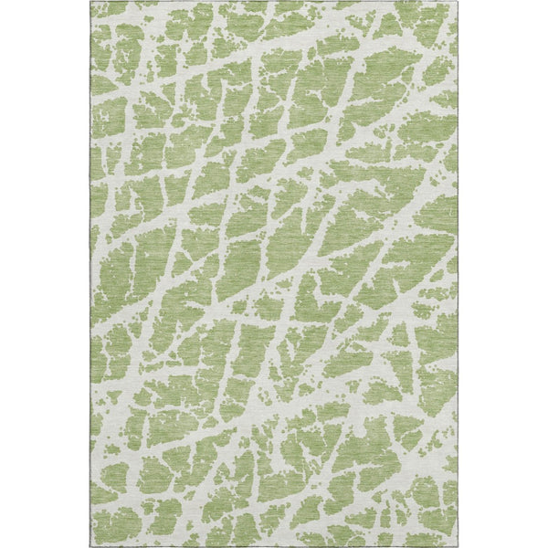 HomeRoots 10' Fern Green & Ivory Abstract Area Rug – Washable, UV-Protected, Perfect for High-Traffic Spaces! 646512