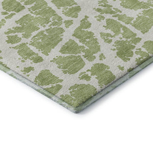 HomeRoots 10' Fern Green & Ivory Abstract Area Rug – Washable, UV-Protected, Perfect for High-Traffic Spaces! 646512
