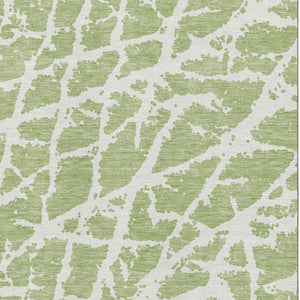 HomeRoots 10' Fern Green & Ivory Abstract Area Rug – Washable, UV-Protected, Perfect for High-Traffic Spaces! 646512