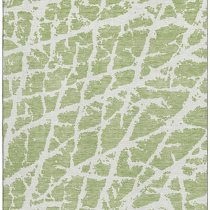 HomeRoots 10' Fern Green & Ivory Abstract Area Rug – Washable, UV-Protected, Perfect for High-Traffic Spaces! 646512
