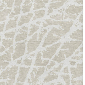 HomeRoots 5' X 8' Beige and Ivory Abstract Area Rug - Washable, UV Protected, Ideal for Homes with Kids & Pets 646514
