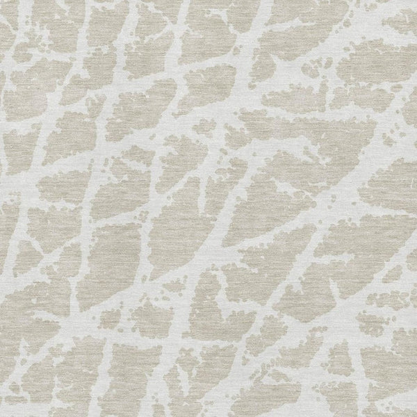HomeRoots 8' X 10' Beige and Ivory Abstract Area Rug - Washable, UV Protected, Stylish for High-Traffic Spaces 646516
