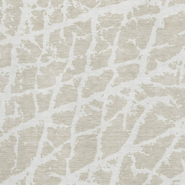 HomeRoots 8' X 10' Beige and Ivory Abstract Area Rug - Washable, UV Protected, Stylish for High-Traffic Spaces 646516