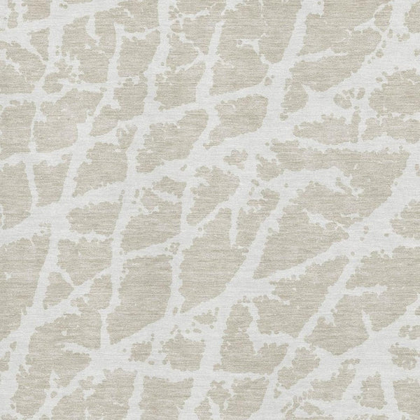 HomeRoots 9' X 12' Stylish Beige & Ivory Abstract Area Rug - Washable, UV Protected, Ideal for Homes with Kids & Pets 646517