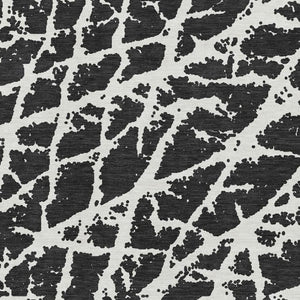 HomeRoots 8' X 10' Modern Black and Ivory Abstract Washable Area Rug with UV Protection for High-Traffic Homes 646522