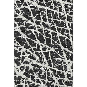 HomeRoots 10' X 14' Black And Ivory Abstract Area Rug – Washable, UV-Protected, Durable & Stylish for Homes 646524