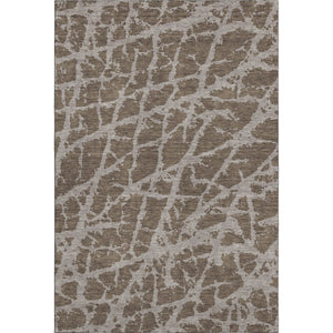 HomeRoots 9' X 12' Brown And Ivory Abstract Washable Area Rug - UV Protected, Stain Resistant, Durable Design 646529