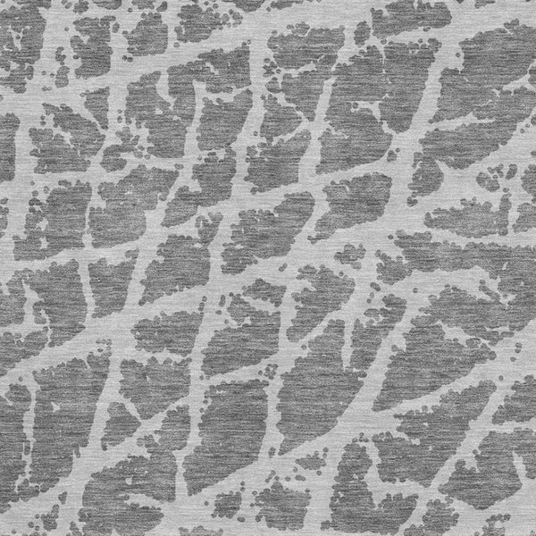HomeRoots 9' X 12' Charcoal and Ivory Abstract Washable Area Rug - Stain Resistant, UV Protected, Durable Design 646535