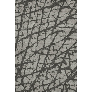 HomeRoots 5' X 8' Gray and Charcoal Abstract Area Rug - Soft, Washable, UV-Protected for Stylish High-Traffic Spaces 646544