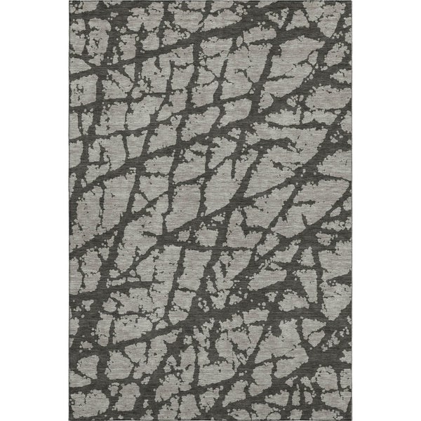 HomeRoots 5' X 8' Gray and Charcoal Abstract Area Rug - Soft, Washable, UV-Protected for Stylish High-Traffic Spaces 646544