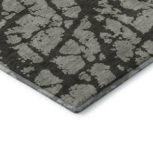 HomeRoots 5' X 8' Gray and Charcoal Abstract Area Rug - Soft, Washable, UV-Protected for Stylish High-Traffic Spaces 646544