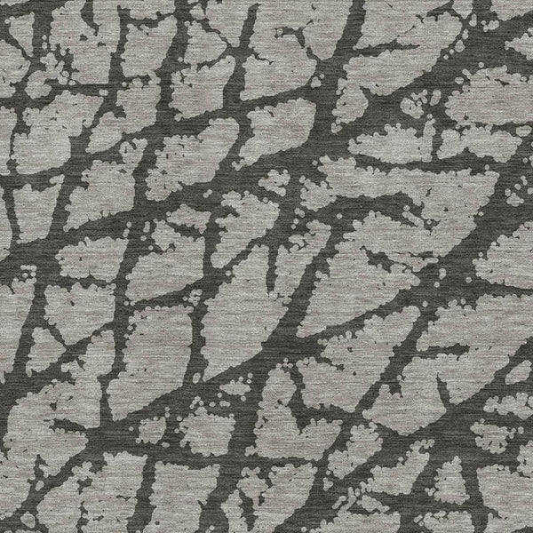 HomeRoots 5' X 8' Gray and Charcoal Abstract Area Rug - Soft, Washable, UV-Protected for Stylish High-Traffic Spaces 646544