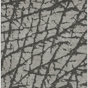 HomeRoots 5' X 8' Gray and Charcoal Abstract Area Rug - Soft, Washable, UV-Protected for Stylish High-Traffic Spaces 646544