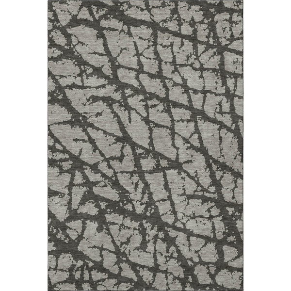 HomeRoots 8' X 10' Gray and Charcoal Abstract Area Rug - Stylish, Washable, Stain-Resistant, UV Protected Decor! 646546
