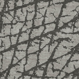 HomeRoots 10' Gray & Charcoal Abstract Washable Area Rug - UV Protected, Stain-Resistant, Family-Friendly Design 646548