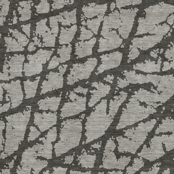 HomeRoots 10' Gray & Charcoal Abstract Washable Area Rug - UV Protected, Stain-Resistant, Family-Friendly Design 646548