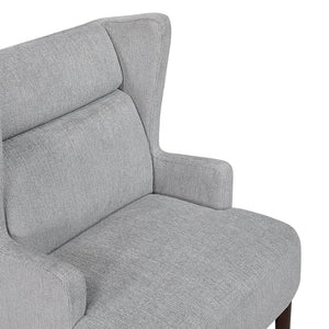 English Elm Contemporary Chenille Wingback Accent Chair with Solid Wood Legs, High-Density Foam Comfort Lounge Grey 30.5 L x 28.5 W x 17.5 H B011P304418