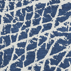 HomeRoots 9' X 12' Navy Blue Ivory Abstract Area Rug - Washable, UV Protected, Durable, and Stylish for Any Room 646553