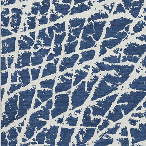 HomeRoots 9' X 12' Navy Blue Ivory Abstract Area Rug - Washable, UV Protected, Durable, and Stylish for Any Room 646553