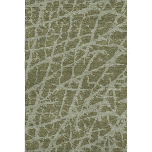 HomeRoots 5' X 8' Olive Green & Gray Abstract Area Rug - Durable, Washable, UV-Protected for Modern Spaces 646556