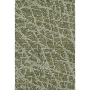 HomeRoots 5' X 8' Olive Green & Gray Abstract Area Rug - Durable, Washable, UV-Protected for Modern Spaces 646556