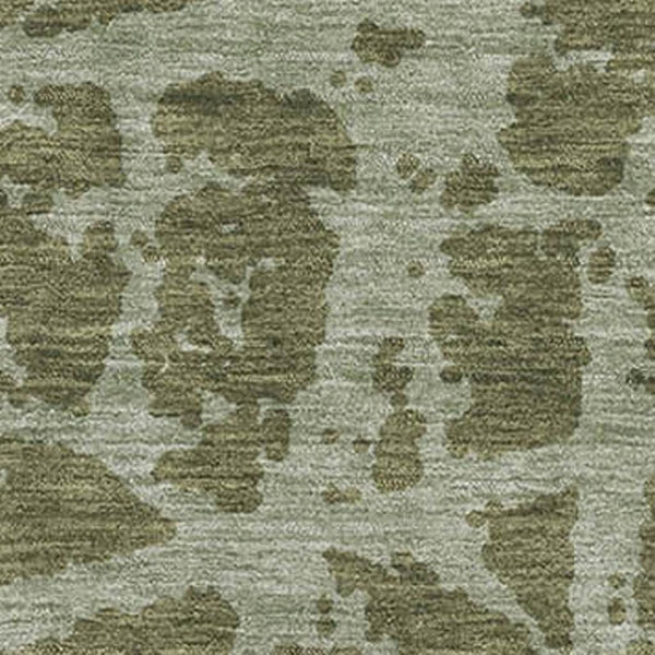 HomeRoots 8' X 10' Olive Green & Gray Abstract Area Rug - Washable, UV-Protected, Perfect for High-Traffic Spaces 646558