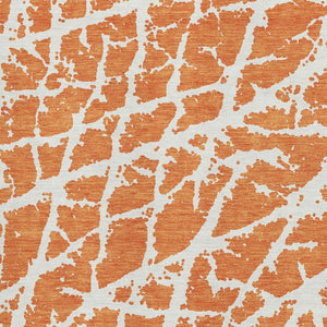 HomeRoots 5' X 8' Orange and Ivory Abstract Area Rug - Washable, UV Protected, Stain Resistant for Stylish Homes 646562