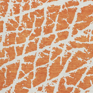 HomeRoots 8' X 10' Vibrant Orange and Ivory Abstract Washable Area Rug with UV Protection for Busy Homes 646564
