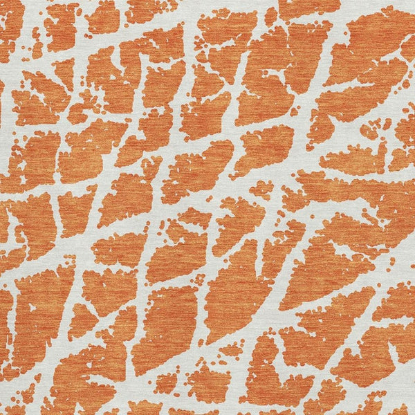 HomeRoots 10' Orange & Ivory Abstract Area Rug – Washable, UV-Protected, Stylish & Durable for High-Traffic Areas 646566
