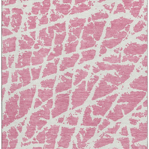 HomeRoots 5' X 8' Pink And Ivory Abstract Area Rug - Stylish, Washable, UV-Protected, and Stain-Resistant Decor! 646574