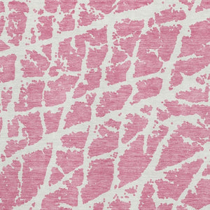 HomeRoots 8' X 10' Stylish Pink & Ivory Abstract Washable Area Rug with UV Protection for Easy Care & Durability 646576